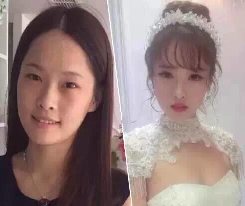 【吴越学校】新娘妆前妆后对比照，会“妆”就是那么任性！（附专业新娘化妆跟妆细节）