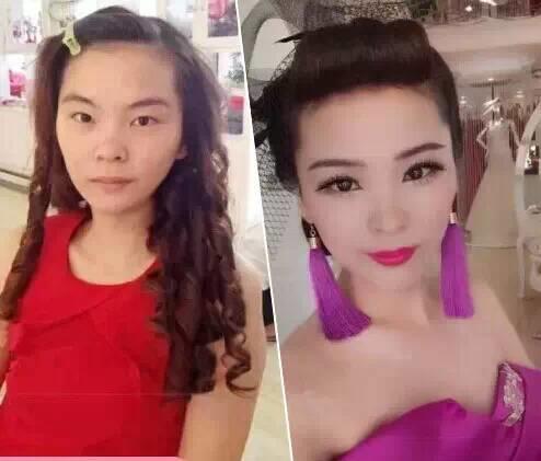 【吴越学校】新娘妆前妆后对比照，会“妆”就是那么任性！（附专业新娘化妆跟妆细节）