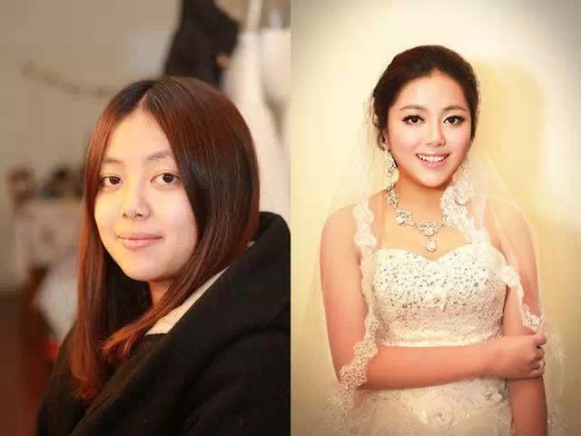 【吴越学校】新娘妆前妆后对比照，会“妆”就是那么任性！（附专业新娘化妆跟妆细节）