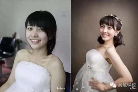 【吴越学校】新娘妆前妆后对比照，会“妆”就是那么任性！（附专业新娘化妆跟妆细节）