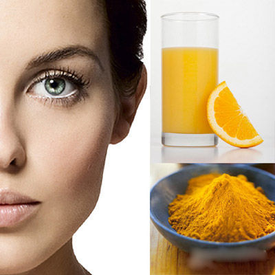姜黄粉+酸橙汁→恢复晒黑的皮肤